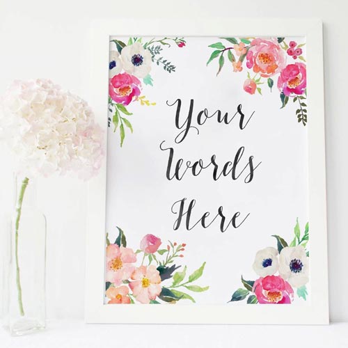 Floral-Print-Sign | Personalized Gift Ideas - giftsxoxo.com