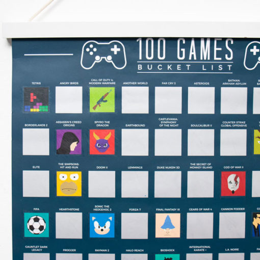 100 Games Scratch Poster to Play your way through 100 games both obscure and classic games.