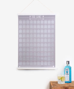 Drink your way around the world with 100 exotic gins and then scratch them in the 100 gins scratch poster